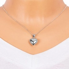 Pendant made of 925 silver - shiny fatty heart