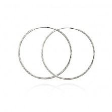 Earrings made of 925 silver - sparkling narrow circles, 30 mm