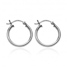 Silver earrings 925 - hoops with simple design, 16 mm