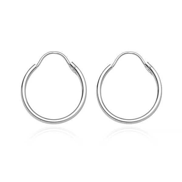 Silver earrings 925 - smooth and hollow circles, 22 mm