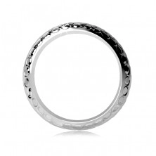 Silver ring 925 - engraved stars and circles