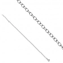 Silver wrist chainlet 925 - thin round eyelets