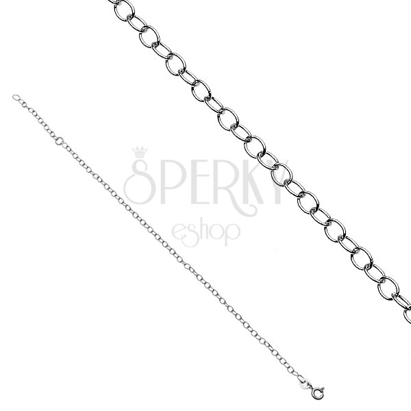 Silver wrist chainlet 925 - thin round eyelets