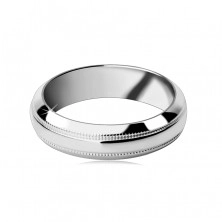 Shiny silver wedding ring 925 - two engraved stripes