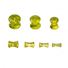 Ear piercing - plug, fake green amber