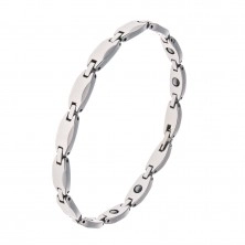 Tungsten bracelet - sections with round cut shape, magnetic