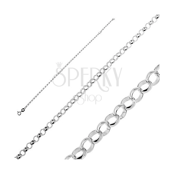 Bracelet made of 925 silver - shiny round eyelets