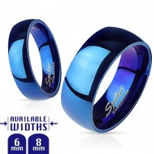 Ring made of steel - shiny blue band