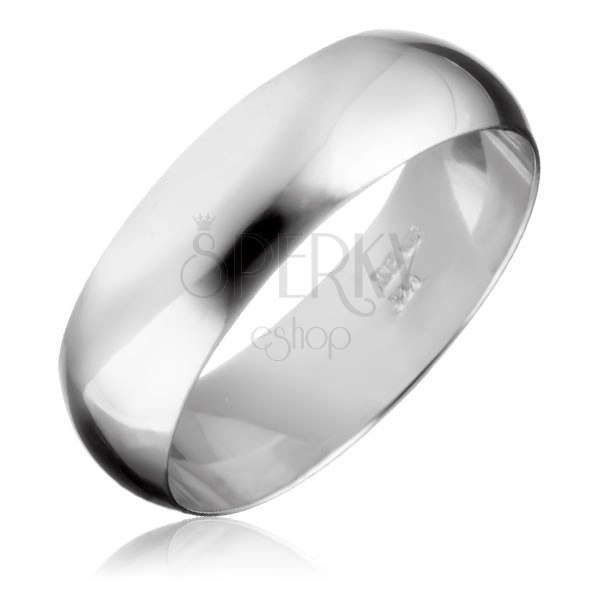 Silver band ring 925 - smooth and glistening surface