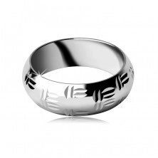 Silver ring 925 - Indian motif, double notches