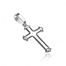 Silver pendant 925 - cross with hoop on tips