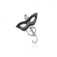 Silver pendant 925 - mask and treble clef