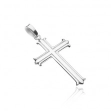 Silver pendant 925 - cross with cuts and branched tips