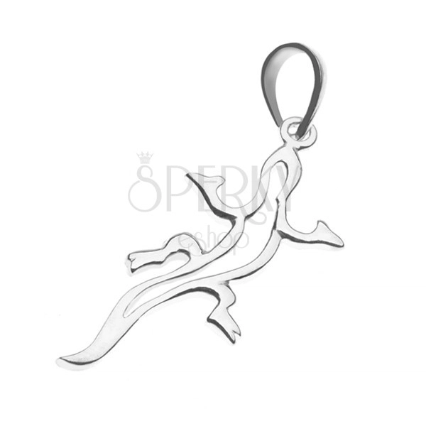 Pendant made of 925 silver - shiny line of lizard