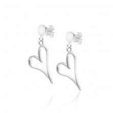 Earrings made of 925 silver - irregular oblong heart contour