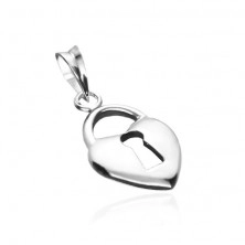 Pendant made of 925 silver - lock in shape of heart