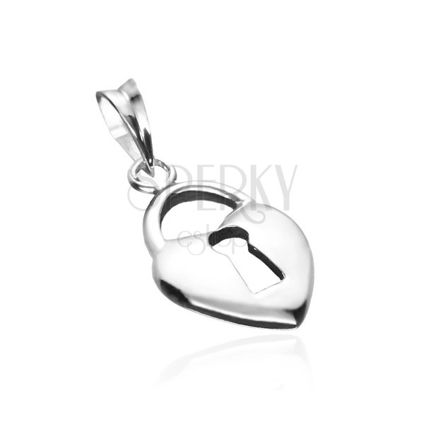 Pendant made of 925 silver - lock in shape of heart