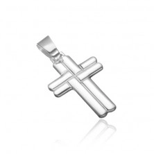 Silver pendant - braided rounded cross