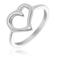 Ring made of 925 silver - contour of irregular heart