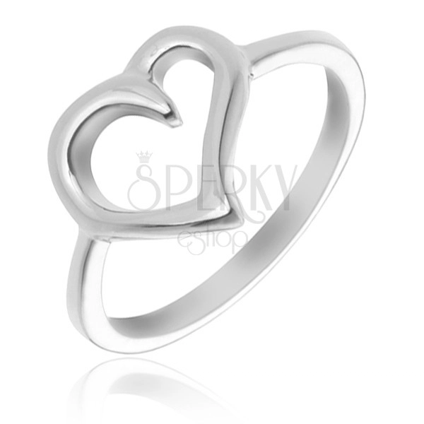 Ring made of 925 silver - contour of irregular heart