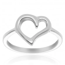 Ring made of 925 silver - contour of irregular heart