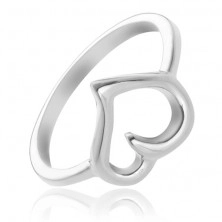 Ring made of 925 silver - contour of irregular heart