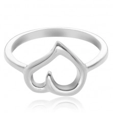 Ring made of 925 silver - contour of irregular heart