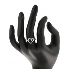 Ring made of 925 silver - contour of irregular heart