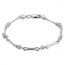 Silver bracelet - motif of little interlocking bones