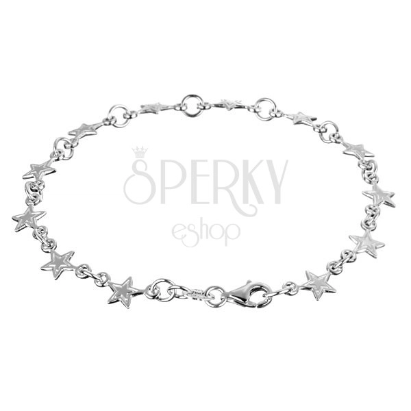 Bracelet made of 925 silver - little flat stars