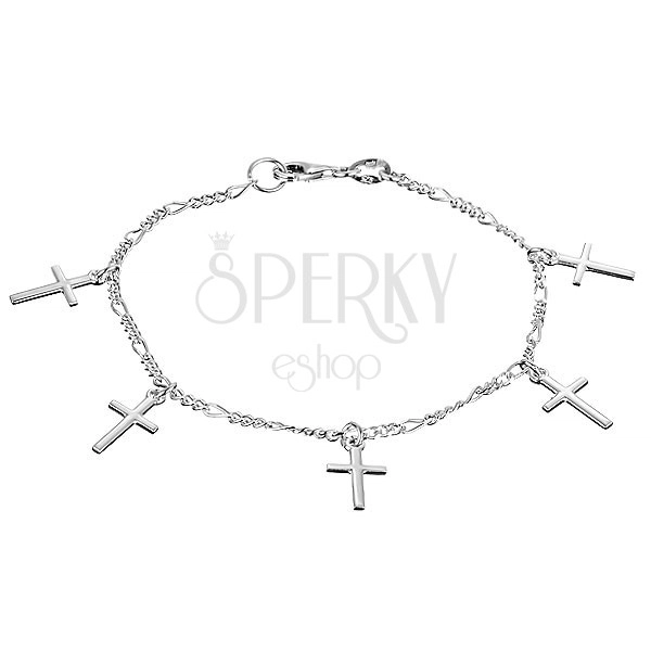 Bracelet made of 925 silver - chainlet with Latin crosses