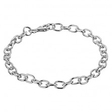 Silver wrist chainlet with oval eyelets