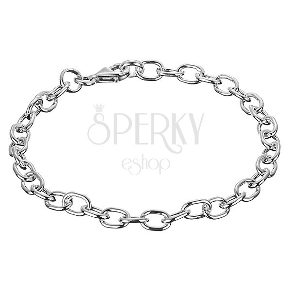 Silver wrist chainlet with oval eyelets