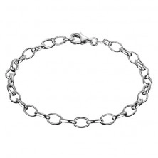 Bracelet made of 925 silver - flat line of oval eyelets