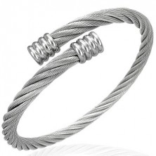 Surgical steel bracelet - narrow twisted shiny wire