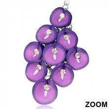 Fimo earrings - bundle of purple anthurium flowers with zircon