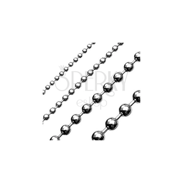 Stainless steel military ball chain - shiny silver colour