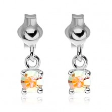 Earrings made of 925 silver - dangling iridescent zircon