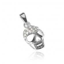 Pendant made of 925 silver - scull embedded with zircons