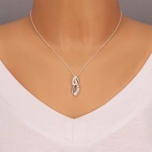 Silver necklace - twisted eight with sparkling zircons