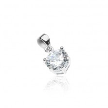 Pendant made of 925 silver - sparkling clear zircon, multi-pin fastening