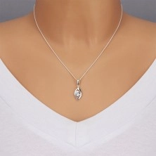 Silver necklace - sparkling eye with zircons