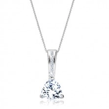 Necklace made of 925 silver - triangular zircon and decorative clasp