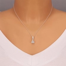 Necklace made of 925 silver - triangular zircon and decorative clasp