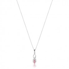 Necklace made of 925 silver - pointy eight and pink zircon