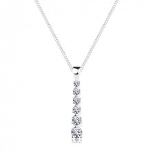 Necklace made of 925 silver - glimmering zircon stick