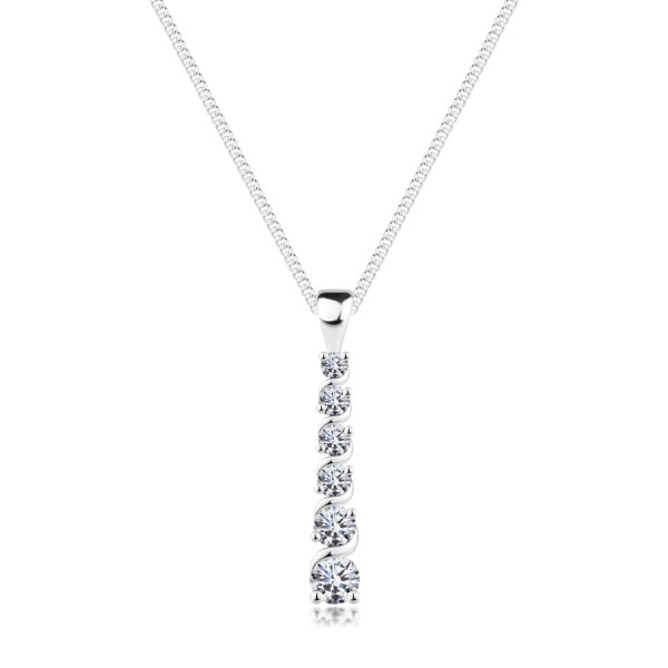 Necklace made of 925 silver - glimmering zircon stick