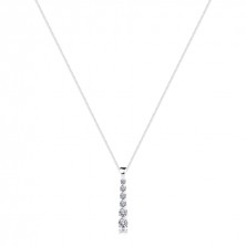 Necklace made of 925 silver - glimmering zircon stick