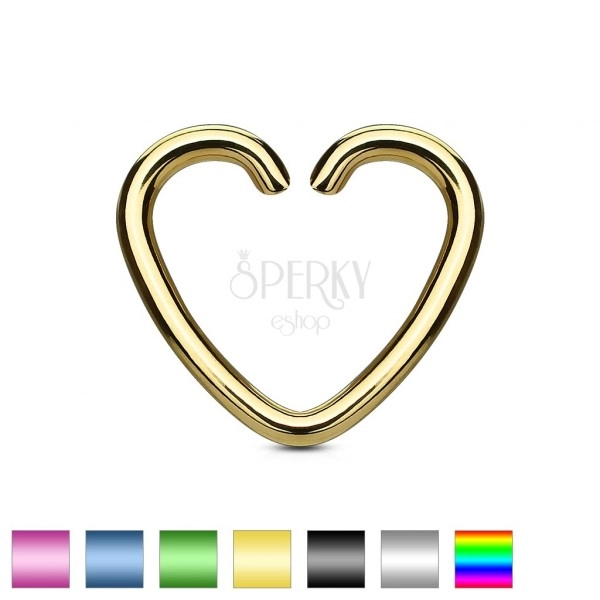 Fake piercing made from titan - a colorful heart